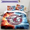 3pcs Duvet Cover Set (1*Duvet Cover + 2*Pillowcase, Without Core), Manly Warringah Sea Eagles Print Soft All‑Season Bedding Set, Home Bedroom Decor Gi