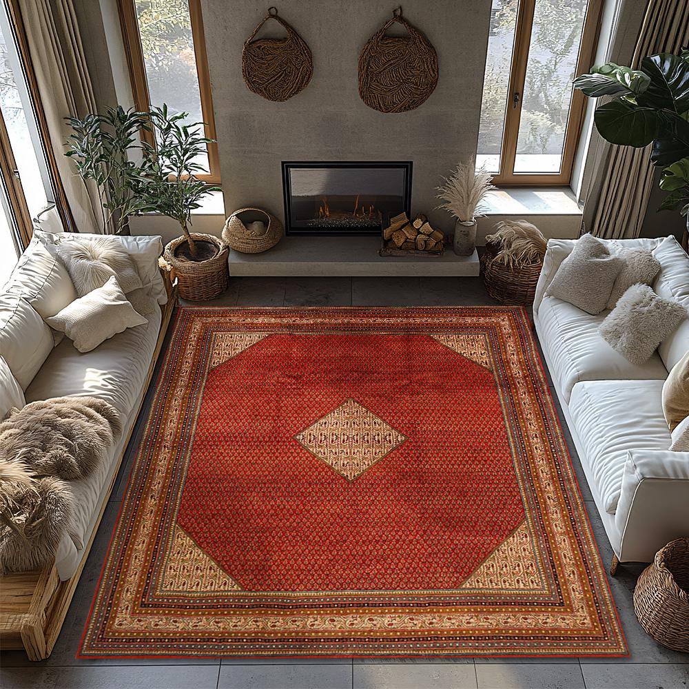 Vintage Persian Rugs Luxury Handmade Traditional Area Rug for Living Room Decor Multicolor Floral Design (8x10 ft)