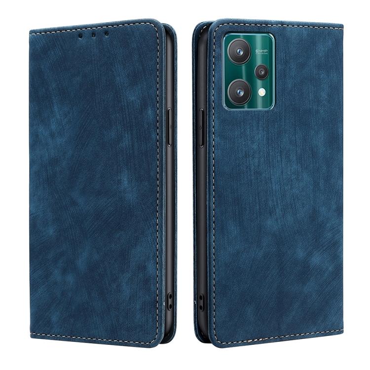 For Realme 9 Pro/V25/Q5 5G RFID Anti-theft Brush Magnetic Leather Phone Case