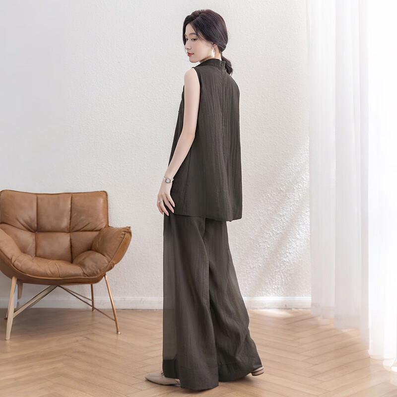 Women's Sleeveless Top & Wide-Leg Pants Two-Piece Set