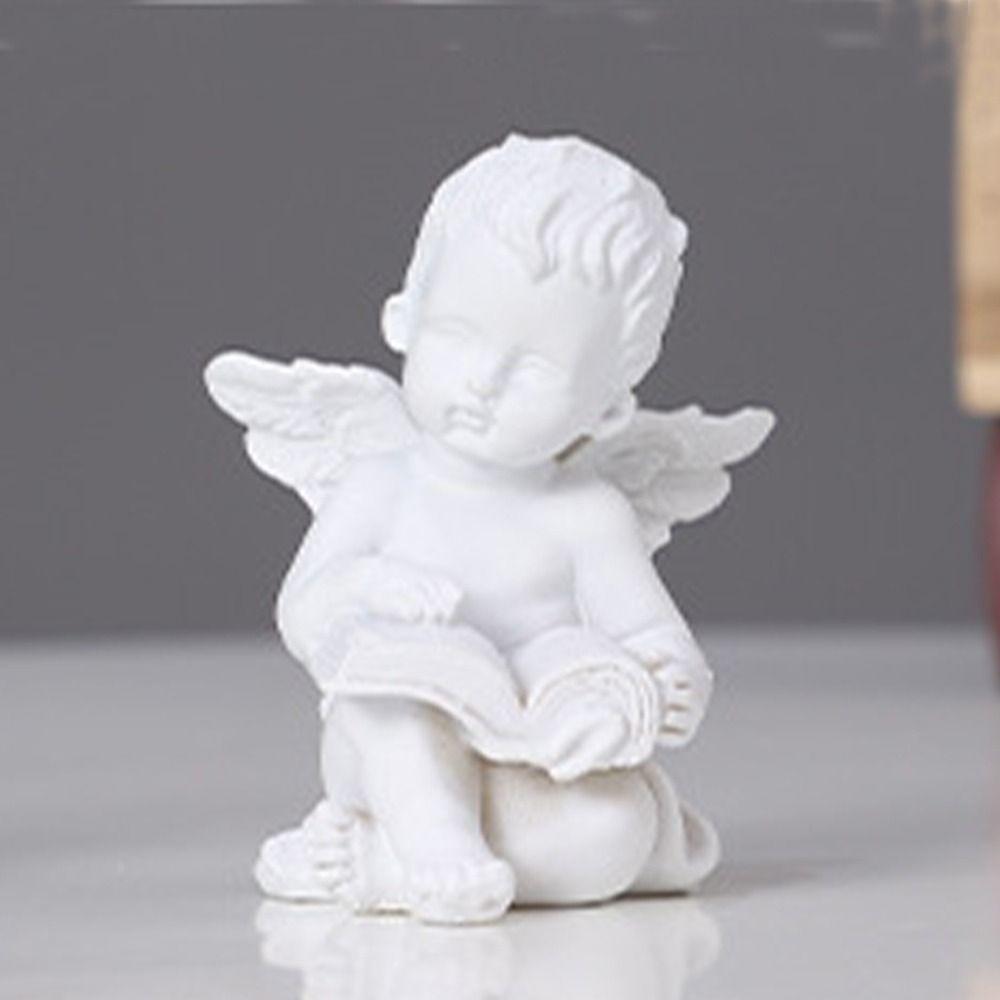 Resin Painted Little Angel Statue Creative Garden Miniature Sculpture  Festive Atmosphere