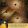 Iron Light Solar Wall Lamp Flower Design Outdoor Garden Light Solar Wall Light  Stairs Post