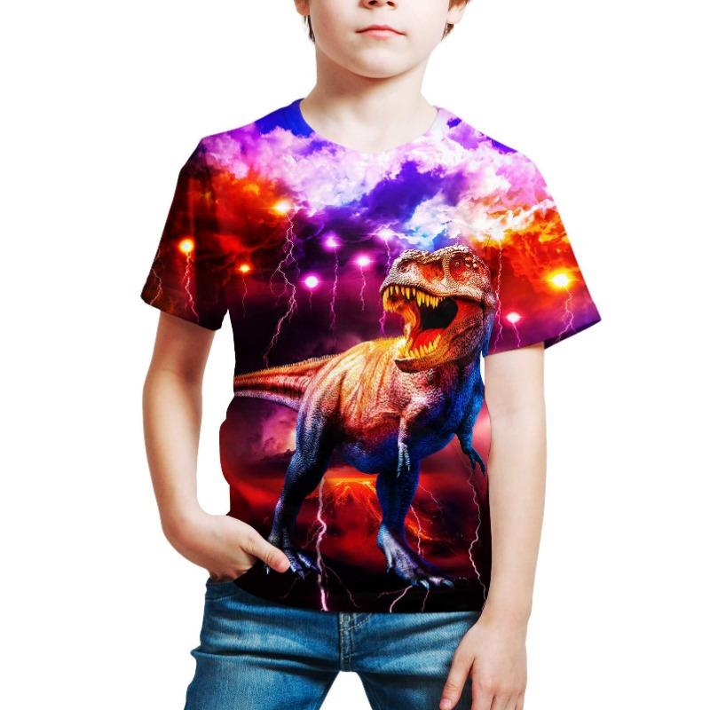 Summer Starry Sky Printed Boys Girls Short Sleeved T-shirt Set Slim Fit Bottom T-shirt