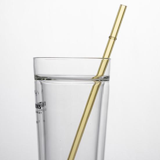 2Pcs Glass Straws Set Reusable Heat-Resistant Drinking Straws Eco-Friendly Alternative to Plastic Straws for Hot Cold Drinks
