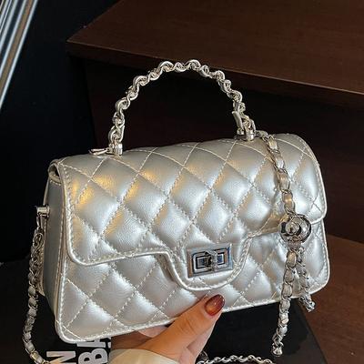 Sommer 2025 neue Diamant-Ketten-Tasche, ausländische hochwertige Umhängetasche, Messenger-Tasche, modische kleine quadratische Tasche
