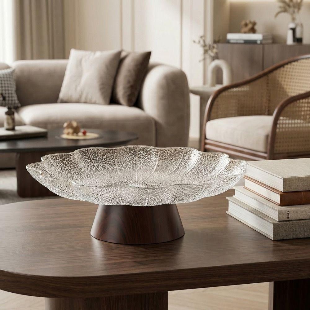 Large Capacity Pedestal Fruit Bowl Plastic Dried Fruit Plate Modern Fruit Display Stand Dessert