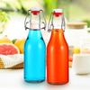 6Pcs Glass Bottle with Anti Leak Buckle Lid Set Sealed Swing Top Containers for Water Beer Juice Portable Household Storage