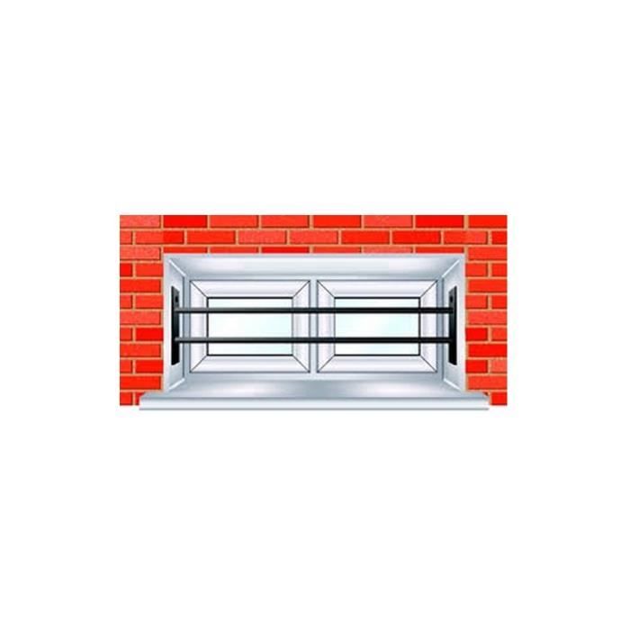 Mottez barreau télescopique pour hauteur de fenêtre de 39 à 52 cm - l30 à 55 cm - noir