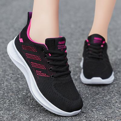 Zapatos para mujer, nuevos zapatos deportivos casuales de suela blanda para mujer, zapatos individuales transpirables, zapatos de malla voladora, zapatos para correr para mujer