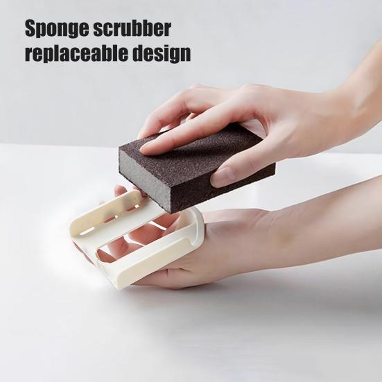 Yousheng Sponge Brush Nanometer Silicon Carbide Scrubber Kitchen Surfaces Powerful Cleaning Action Easy to Handle Cookware Cleaner