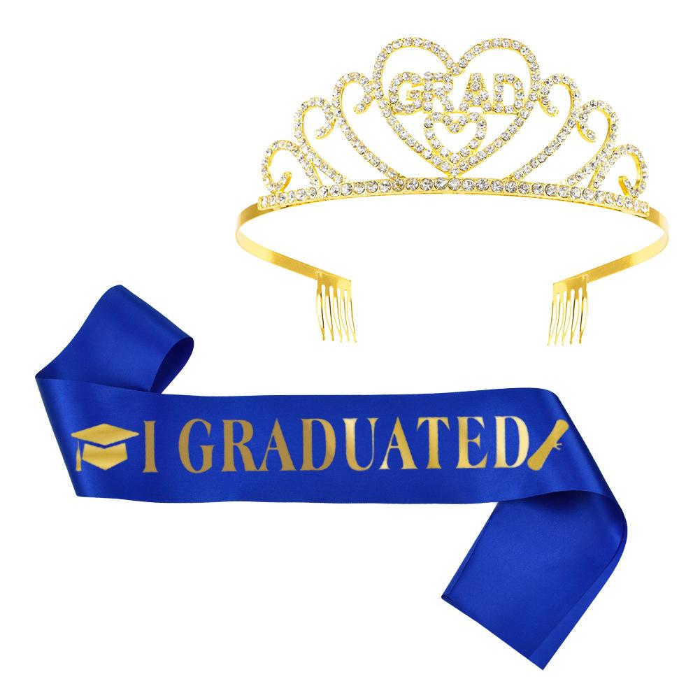 Graduation Party Supplies Kits Crown Tiara Sash For Students Graduation Party Decorations Grad Decor Favors