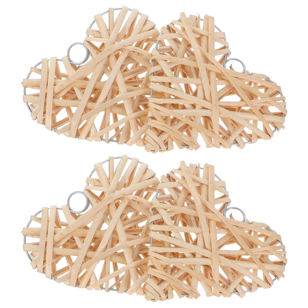 4 Stück Weidenflechtanhänger in Herzform 15 cm Rattan Hängedekor für Valentinstag Hochzeitsfeier Festival Schaufensterdekoration