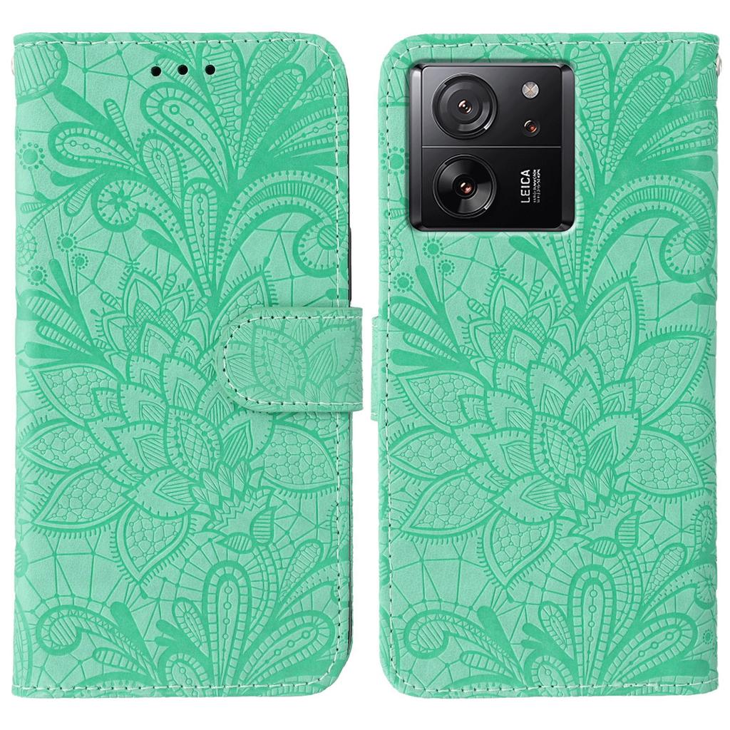 For Xiaomi 13T Pro/13T Case Lace Flowers PU Leather Flip Wallet Phone Cover