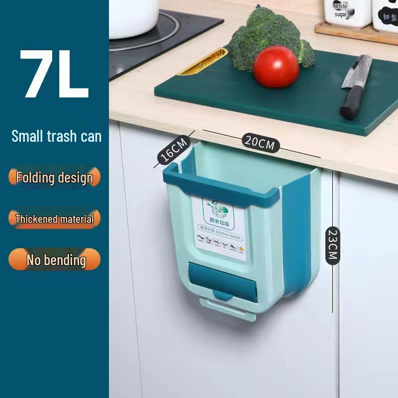 

Foldable Wall-Mounted Kitchen Trash Can: Cabinet & Car Use Retractable Waste Bin