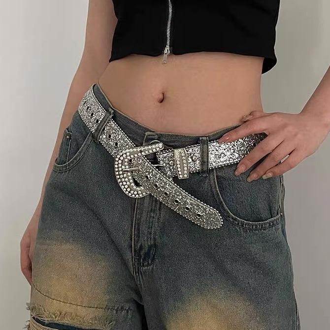 Belt Women'S High-End Sense Personalized Sequined Rhinestone Belt Women'S Style Waist Seal