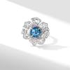 Xiaohongshu Dazzling Iris Zircon Flower Ring: Adjustable Women's Jewelry