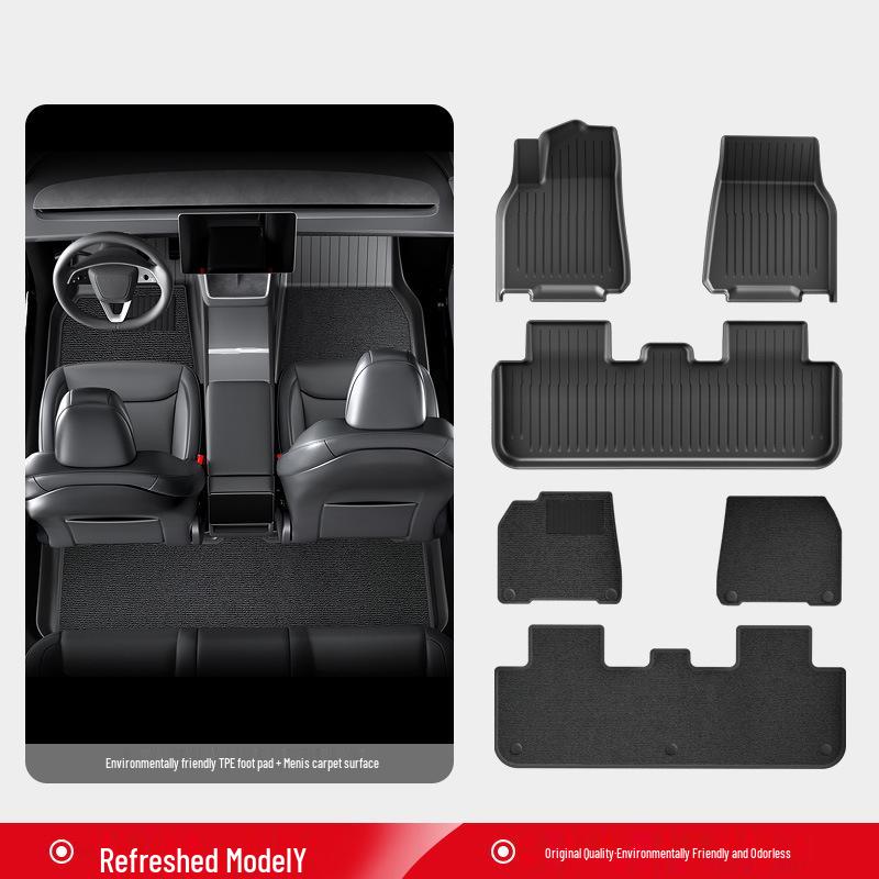 Коврики для пола Tesla Model Y Refresh и Model 3 TPE с полным покрытием