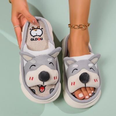 2024 All Season Designer Slippers Cute Cartoon Lovely Cat Bedroom Cotton Home Couples Men Women Shoes Indoor Thick Sole Slides