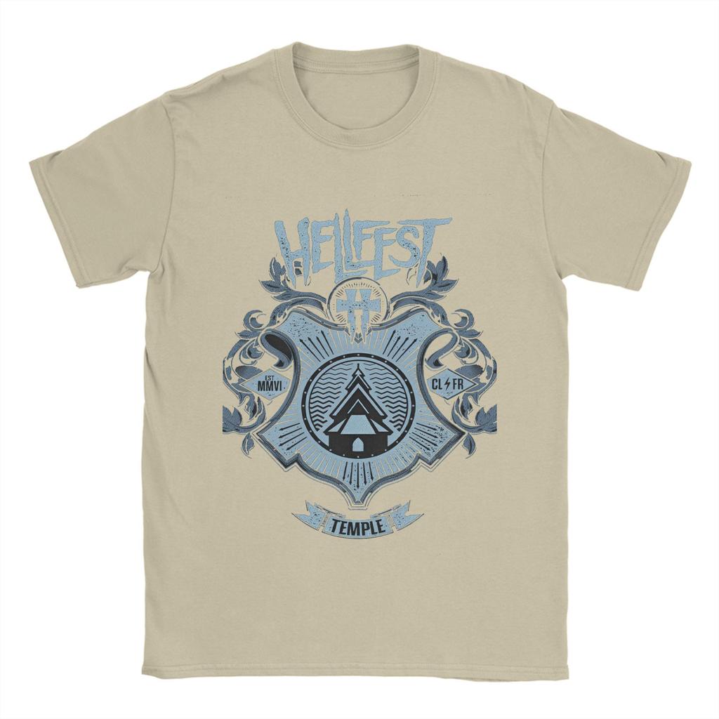 Hellfest Heavy Metal Music   100 Cotton T-Shirt For Man Summer  Classic T-Shirts O Neck Hippie Tees Oversized Pattern Tops