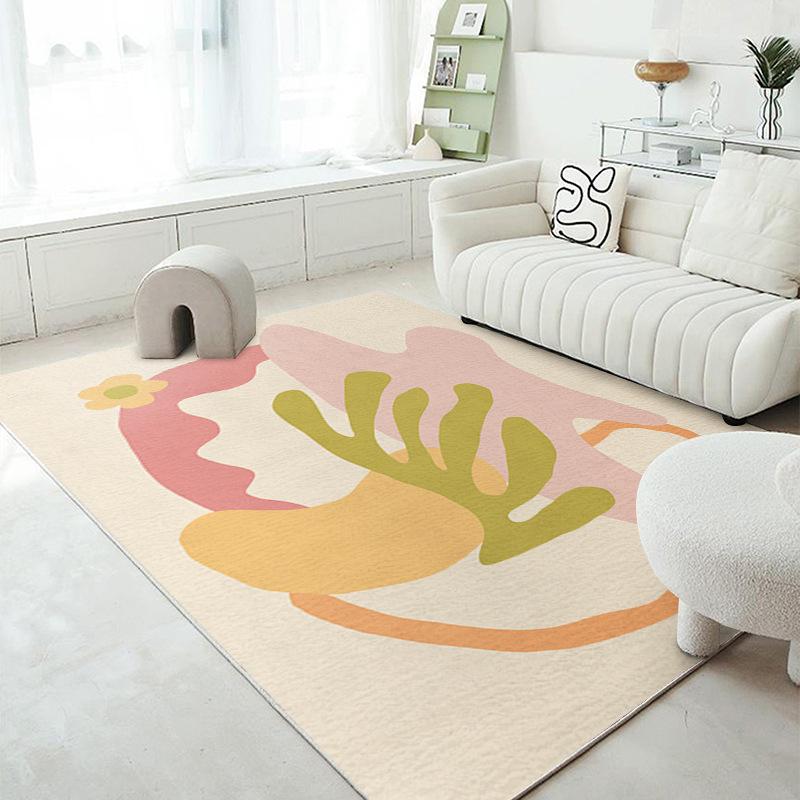 

Pastoral Small Fresh Living Room Carpet, Coffee Table Mat Simple Flower Pattern Study Bedroom Carpet Floor Mat 80*120cm