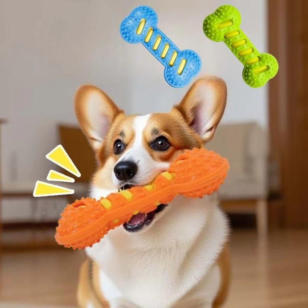 Bone Shape Dog Chew Toy Sounding Dog Toothbrush Toy Teeth Cleaning Toy  Teeth Cleaning