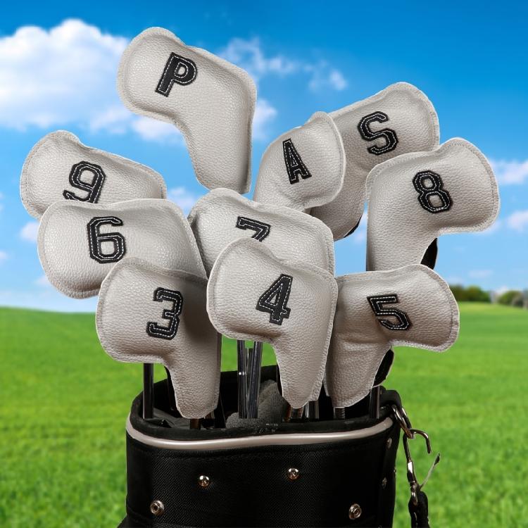 10Pcs PU Leather Iron and Wedges Golfs Club Head Cover Golfs Iron Headcover Protective Cover to Protect Your Golfs Clubs