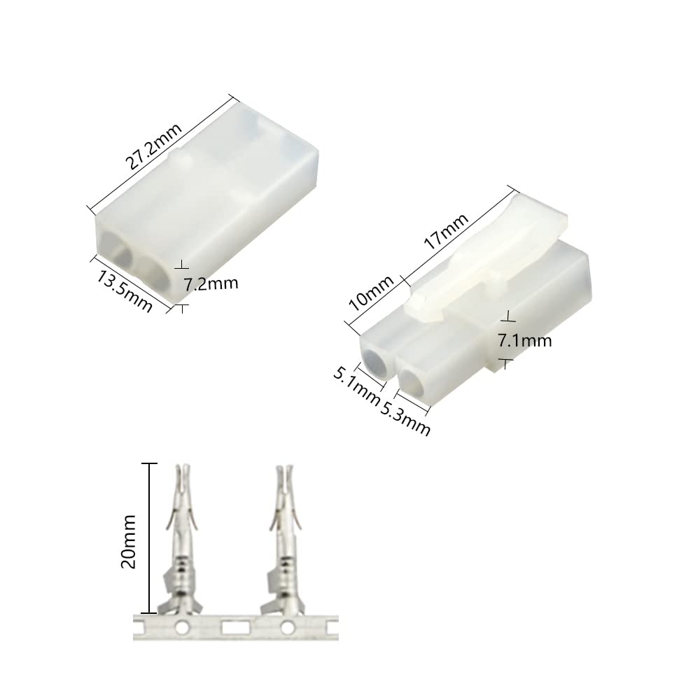 WMYCONGCONG 30 Pairs of Male and Female Pin Connectors for Large Tamiya Silver Large Tweezers Type A Connectors, Plugs, Kit,