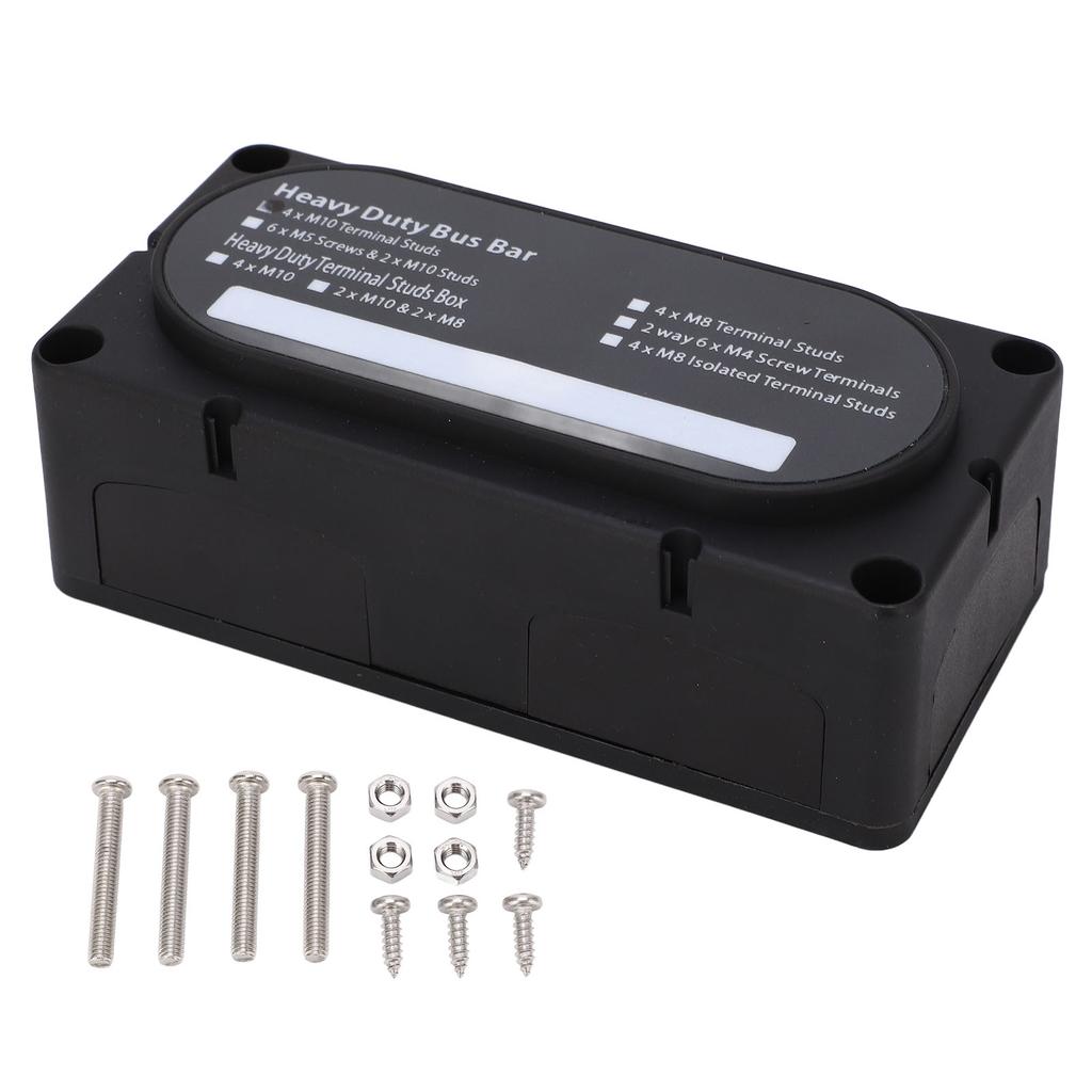 Heavy Duty Bus Bar Box DC48V 300A Flame Retardant Rust Proof for 12 to 48V Cars Trucks RVs Ships Boa