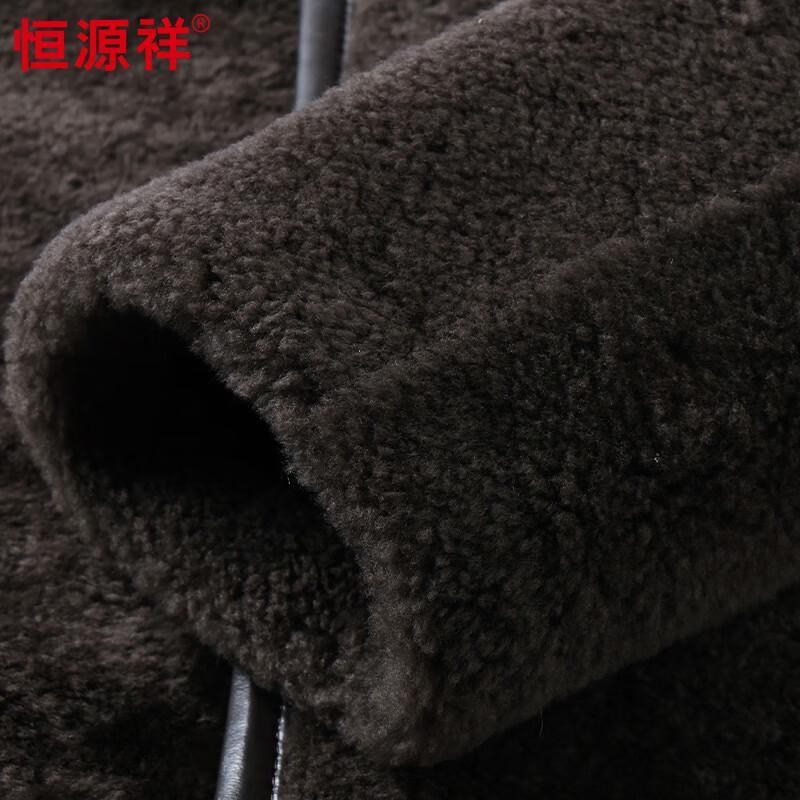 Hengyuanxiang Men's Genuine Lambskin Fleece-Lined Leather Jacket