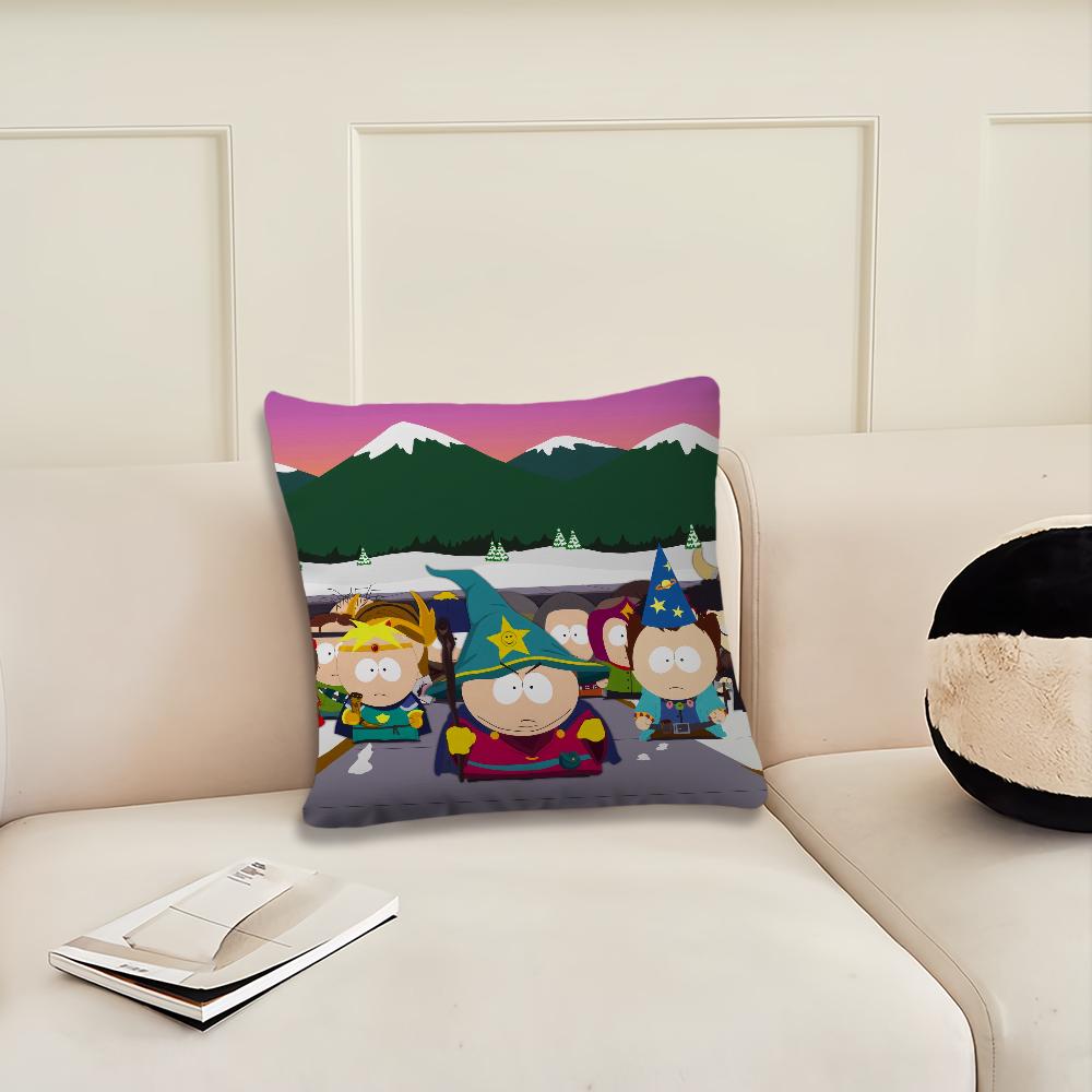 Cartoon S-South P-Park Cute Funny Cushion Cover Living Room Headboard Office Cushion Bedroom Cushion Sofa Nap Time Pillow Case
