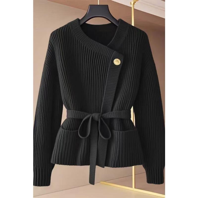 

Winter unique chic knitted sweater top lazy waist super good-looking red sweater women s coat average size