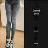 Korean Style Elastic Slim-Fit Women's Jeggings - Spring/Autumn Nine-Point Length