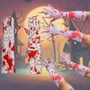 Bloody White Skeleton Halloween Gloves For Costume Party