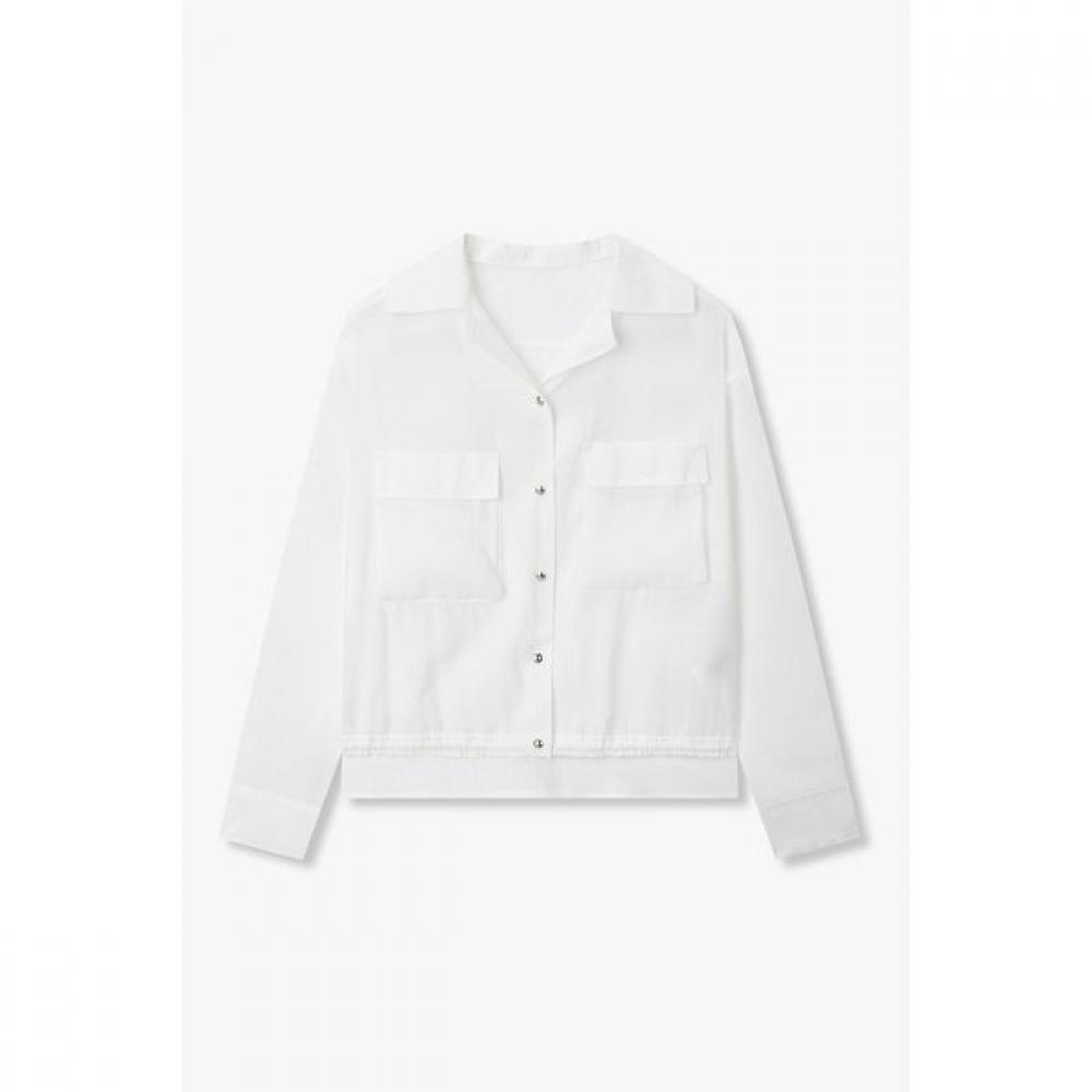 

Vov Out Pocket Sheer Blouse 7156260005 01 (white)/S(55)