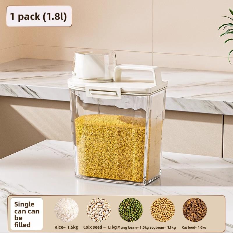 Mixed Grain Canned Rice Bucket, Household Moisture-proof Sealed Flour Storage Container, Flat-bottomed Bucket for Storage and Organization