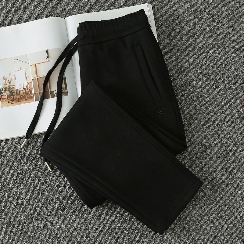 

Темно-синие зимние утепленные спортивные брюки прямого кроя большого размера Black(Fleece-lined paragraph) 2XL