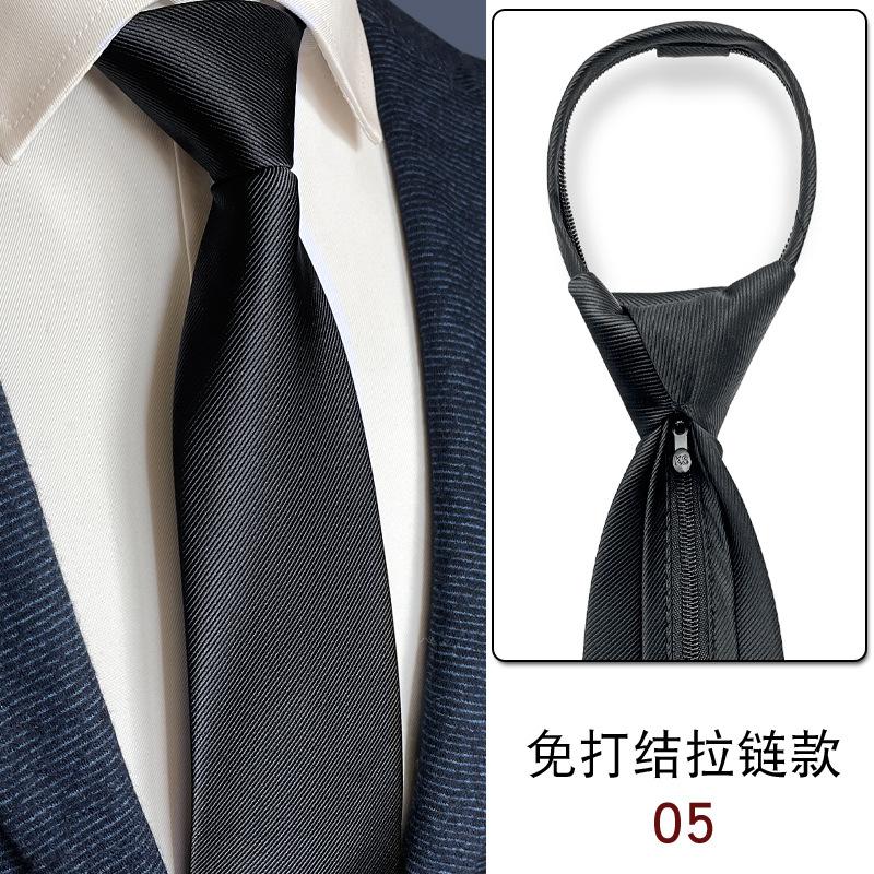 No Knots, Lazy, Simple Zipper, Tie Tie, Formal Wear, Business Work, White-Collar Shirt For Sale, Dark Blue Stripes.