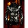 New Long Sword Black Wings Baroque 3D Printed Long Sleeve Shirt Smooth Satin Collar Men's Top Clothing