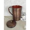 Pure Copper Drinkware Gift Set of 1 Jug & 6 Glass with Gift Box & Antique , Gifting Item for Diwali, Bithday & Parties, Jug-1.5 Litre & Glass-300 ML