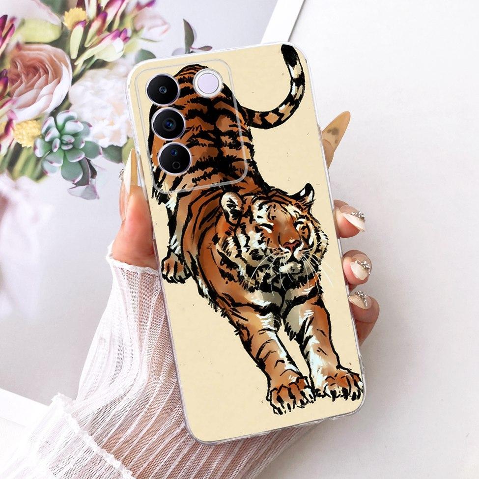 Transparent Cover For Vivo S16e 5G Case V2239A Cute Cat Fashion Butterfly Funny Painted Casing For VivoS16e 5G