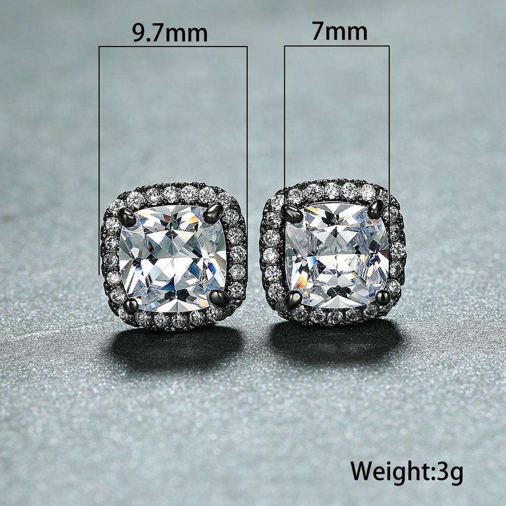 Color oro negro Corte princesa Azul Negro Blanco Púrpura Pendientes de piedra multicolor Compromiso de boda Pendientes de piedra de nacimiento arco iris