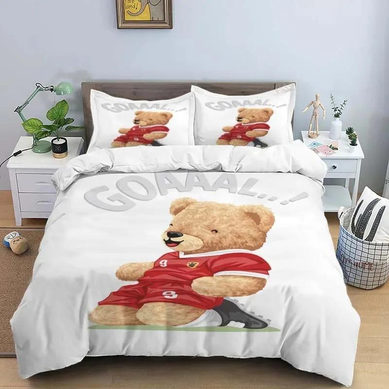 Bärenmuster Digitales Bettwäscheset Einzelbett Twin Full Queen King Size Polyester Schlafzimmer Bettbezug Aldult Kinder Steppdeckenbezug Set