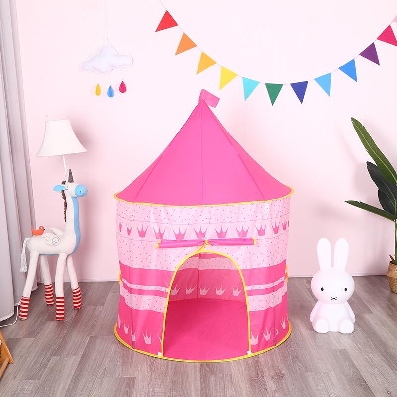 Children s Indoor Princess Castle Tent and Ball Pit Playhouse PE Crawling Mat 100cm (Round, Random Pattern)