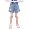 Korean Style Girls' Denim Shorts with Bows - Chic Summer Fashion Hot Pants for Kids