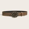Petal Retro Style Leather Waist Belt Alloy Buckle Streetwear Decoration Look