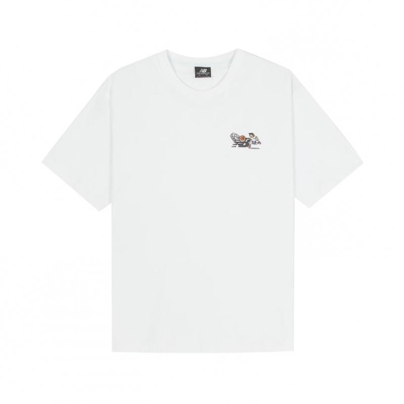 New BalaNce UNi Nb Boy Basketball LetteriNg Short Sleeve Tee N