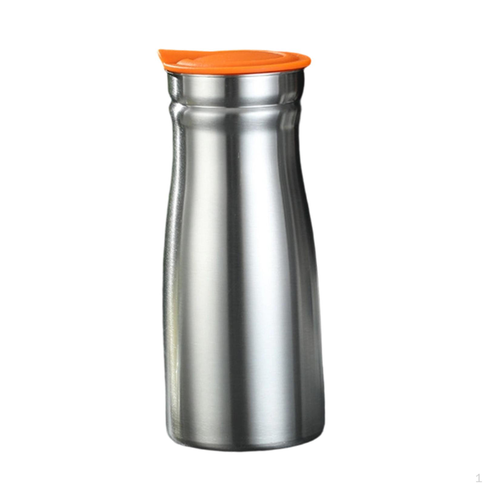 0.8 Liter Stainless Steel Thermal Carafe for Coffee, Cold Drinks, with Leak Lid, Ideal Parties. Orange no handle