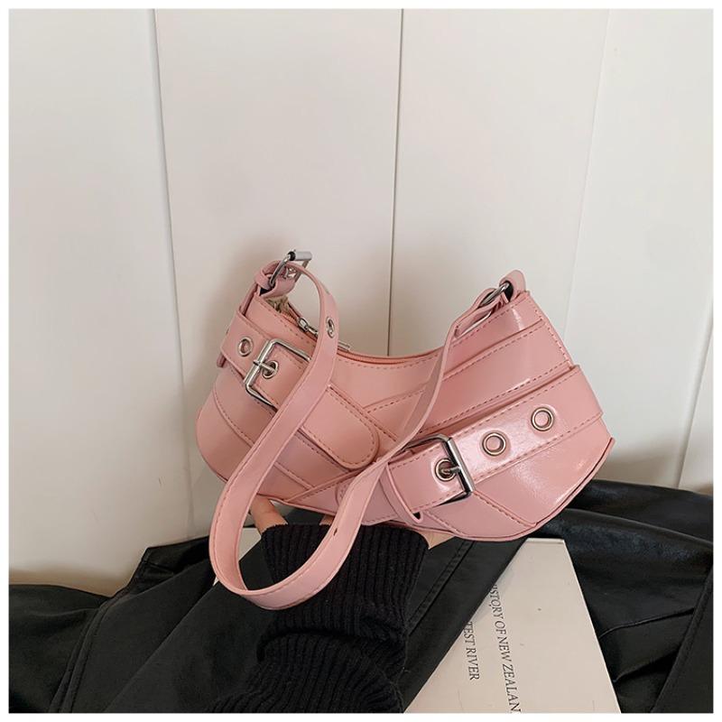

Niche design baguette underarm bag ladies new trendy cool versatile temperament high-end fashion shoulder bag рожевий