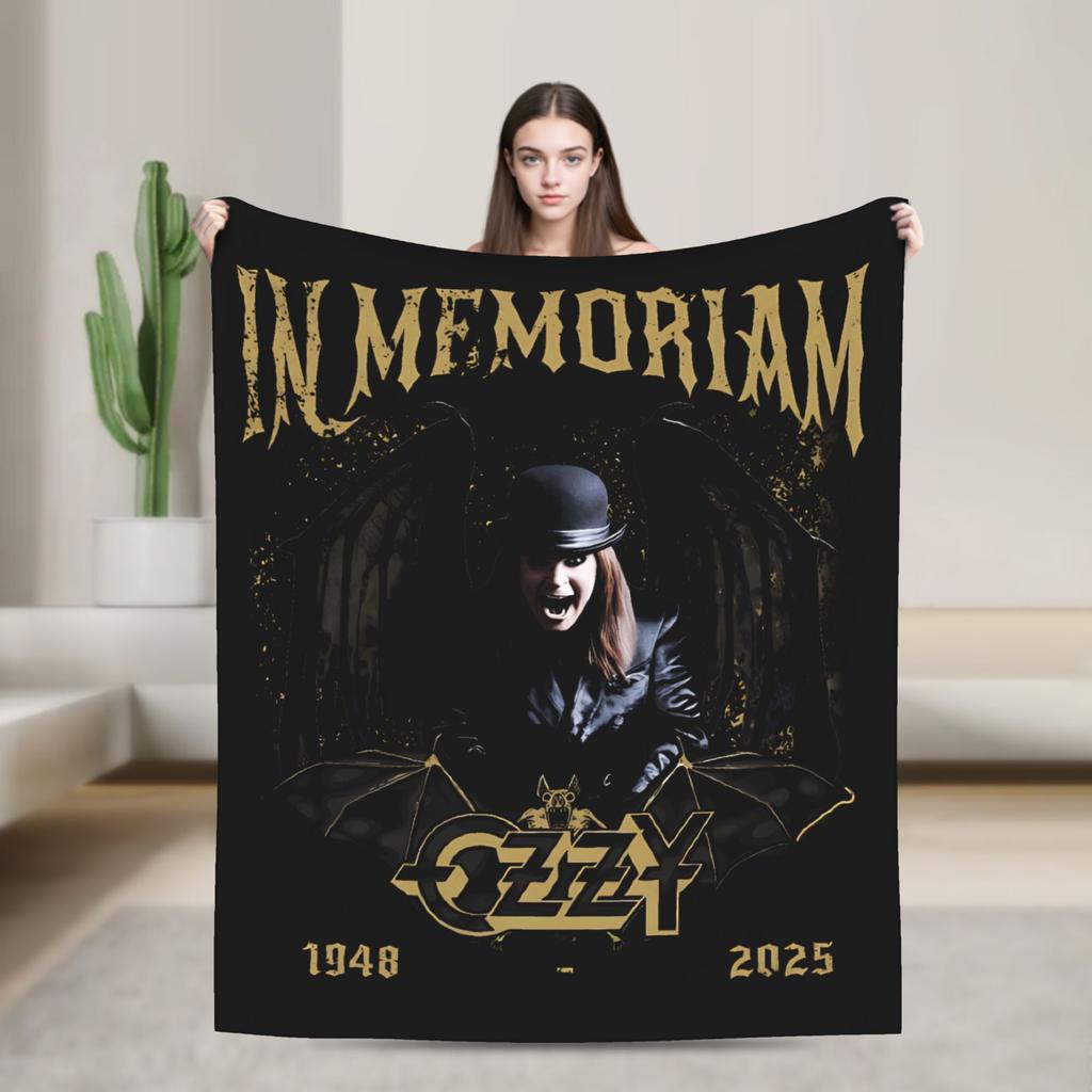 Ozzy RIP Ozzy Osbourne Koc w stylu vintage Koc podróżny do biura Koc flanelowy na zewnątrz Ciepły Miękki Wysokiej jakości Pled Prezent