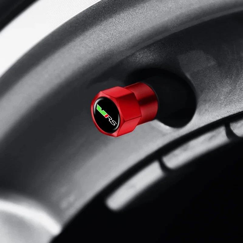 4pcs Car Tire Wheel Stem Air Valve Caps Covers For Skoda VRS Octavia A7 Fabia Rapid Yeti Kodiaq Superb Accessories Stem Caps1